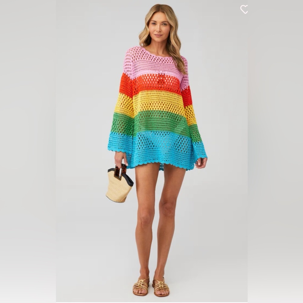 NWT Show Me Your Mumu Paula Pullover Bright Stripe Coverup Size XS